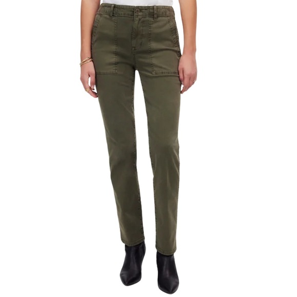 Madewell Slim Straight Utility Cargo Pants 26 Olive Green Workwear Capsule - Picture 1 of 12